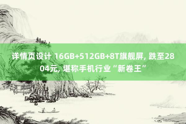 详情页设计 16GB+512GB+8T旗舰屏, 跌至2804元, 堪称手机行业“新卷王”