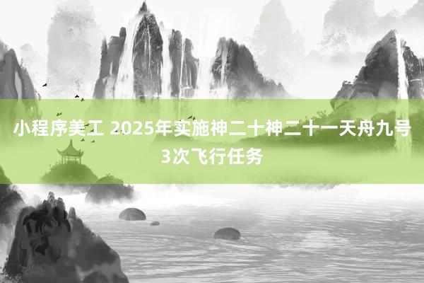 小程序美工 2025年实施神二十神二十一天舟九号3次飞行任务